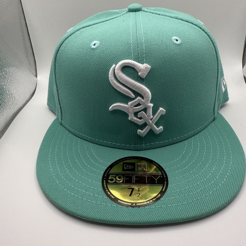 New Era 59Fifty Chicago White Sox Teal Spring Collection Hat Size 7‎ 1/2